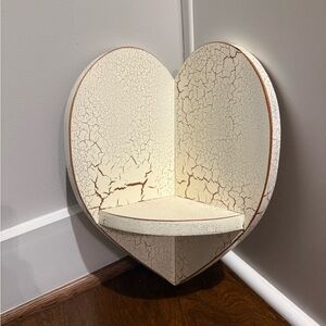Heart-Shaped Cream Wall Shelf